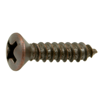 #6 x 5/8" Phillips Oval Head, Sheet Metal Screw, Zinc, Copper 