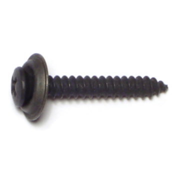 #10 x 1-1/4" Phillips Oval Head, Automotive Trim Screw, Black
