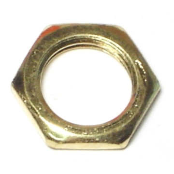 11/16" Steel Lock Nut Coarse Thread, Brass   
