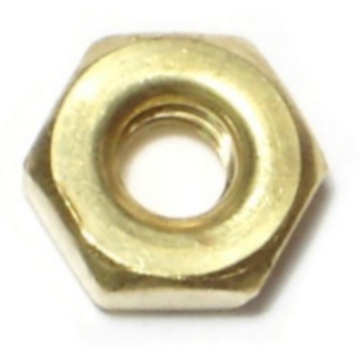 8-32 Hex Nut, Coarse Thread, Brass