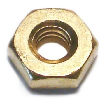 12-24 Hex Nut, Coarse Thread, Brass
