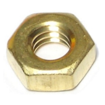 1/4"-20 Hex Nut, Coarse Thread, Brass