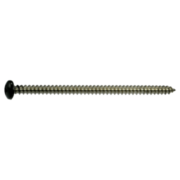 #8 x 3" Phillips Pan Head, Sheet Metal Screw, Stainless Steel, Black 