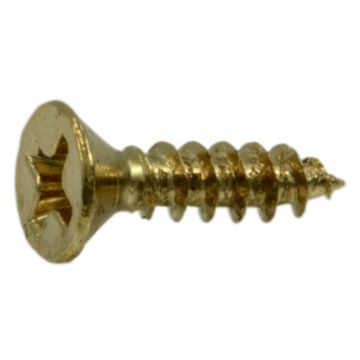 #5 x 1/2" Phillips Flat Head, Machine Screw, Brass 