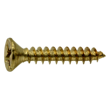 #5 x 3/4" Phillips Flat Head, Machine Screw, Brass 