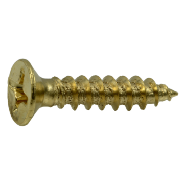 #7 x 3/4" Phillips Flat Head, Machine Screw, Brass 