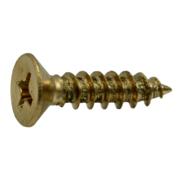 #9 x 3/4" Phillips Flat Head, Machine Screw, Brass 