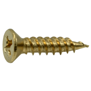 #9 x 5/8" Phillips Flat Head, Machine Screw, Brass 