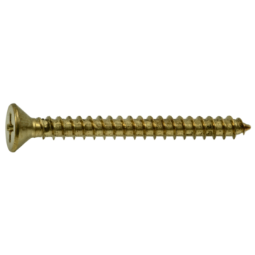 #9 x 1-3/4" Phillips Flat Head, Machine Screw, Brass 