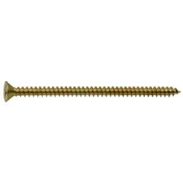#9 x 3" Phillips Flat Head, Machine Screw, Brass 