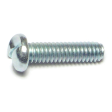 1/4"-20 x 1" One Way Round Head, Machine Screw, Zinc 