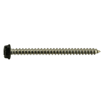 #10 x 2-1/2" Slotted Hex Head, Sheet Metal Screw, Stainless Steel, Black 