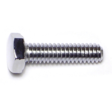 1/4"-20 x 1" Hex Cap Screw, Coarse Thread, Chrome 