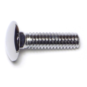 1/4"-20 x 1" Carriage Bolt, Coarse Thread, Chrome 