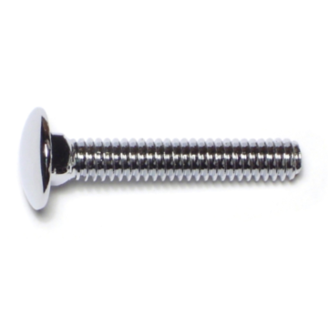 1/4"-20 x 1-1/2" Carriage Bolt, Coarse Thread, Chrome 