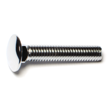 3/8"-16 x 2" Carriage Bolt, Coarse Thread, Chrome 