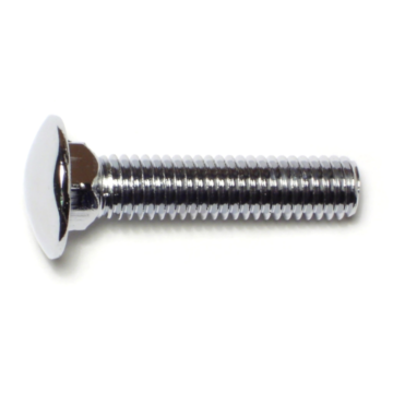 7/16"-14 x 2" Carriage Bolt, Coarse Thread, Chrome 