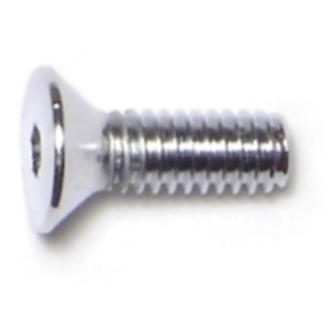 8-32 x 1/2" Flat Socket Head Cap Screw, Coarse Thread, Chrome 