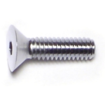 8-32 x 5/8" Flat Socket Head Cap Screw, Coarse Thread, Chrome 