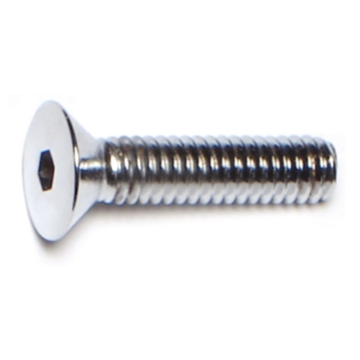 8-32 x 3/4" Flat Socket Head Cap Screw, Coarse Thread, Chrome 