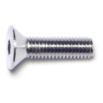 10-32 x 3/4" Flat Socket Head Cap Screw, Fine Thread, Chrome 