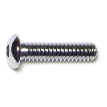 1/4"-20 x 1" Button Head Cap Screw, Coarse Thread, Chrome