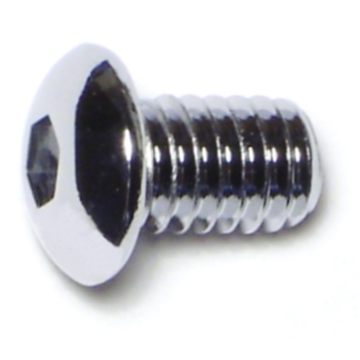 5/16"-18 x 1/2" Button Head Cap Screw, Coarse Thread, Chrome