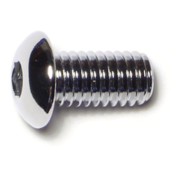 3/8"-16 x 3/4" Button Head Cap Screw, Coarse Thread, Chrome