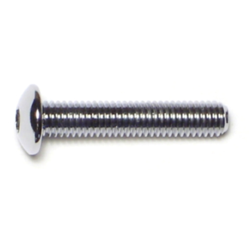 10-32 x 1" Button Head Cap Screw, Fine Thread, Chrome