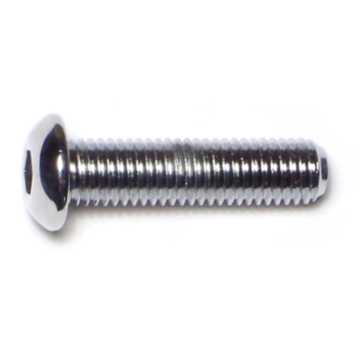 1/4"-28 x 1" Button Head Cap Screw, Fine Thread, Chrome
