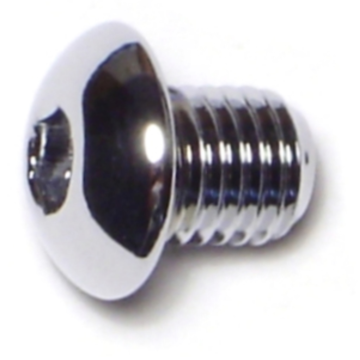 5/16"-24 x 3/8" Button Head Cap Screw, Fine Thread, Chrome