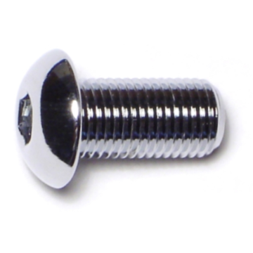 3/8"-24 x 3/4" Button Head Cap Screw, Fine Thread, Chrome