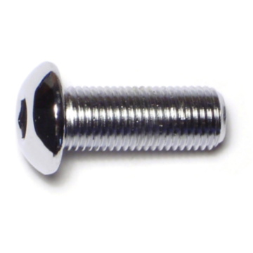 3/8"-24 x 1" Button Head Cap Screw, Fine Thread, Chrome