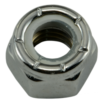 5/16"-18 Nylon Lock Nut Coarse Thread, Chrome   