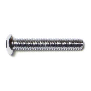 1/4"-20 x 1-1/2" Button Head Cap Screw, Coarse Thread, Chrome