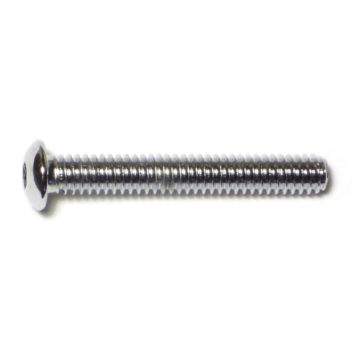 1/4"-20 x 3/4" Button Head Cap Screw, Coarse Thread, Chrome