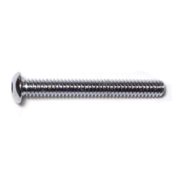 1/4"-20 x 2" Button Head Cap Screw, Coarse Thread, Chrome