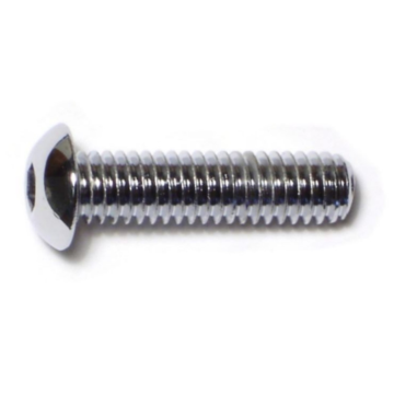 5/16"-18 x 1-1/4" Button Head Cap Screw, Coarse Thread, Chrome