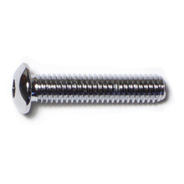 5/16"-18 x 1-1/2" Button Head Cap Screw, Coarse Thread, Chrome