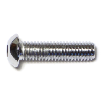 3/8"-16 x 1-1/2" Button Head Cap Screw, Coarse Thread, Chrome