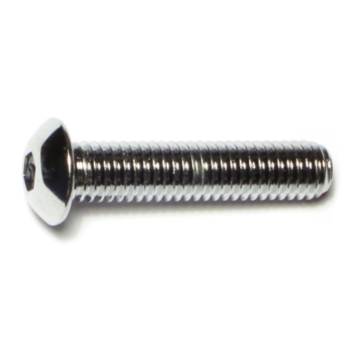 3/8"-16 x 1-3/4" Button Head Cap Screw, Coarse Thread, Chrome