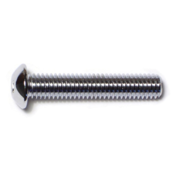 3/8"-16 x 2" Button Head Cap Screw, Coarse Thread, Chrome