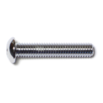 3/8"-16 x 2-1/4" Button Head Cap Screw, Coarse Thread, Chrome