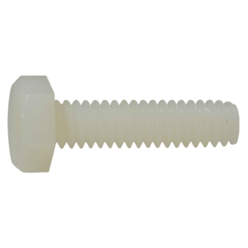 Midwest Fastener 1/4"-20 x 1" Hex Head Bolt, Coarse Thread, White