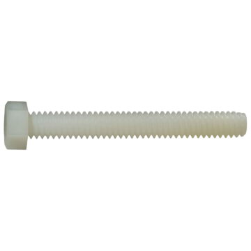 Midwest Fastener 1/4"-20 x 2" Hex Head Bolt, Coarse Thread, White