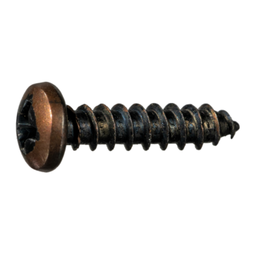#6 x 5/8" Phillips Pan Head, Sheet Metal Screw, Zinc, Black 
