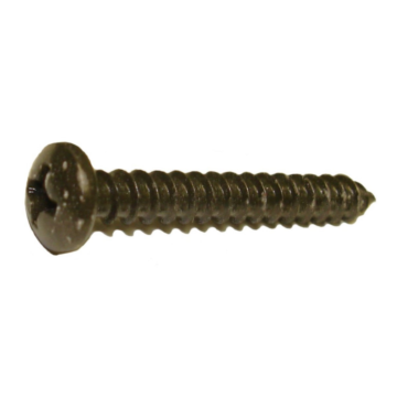 #6 x 1" Phillips Pan Head, Sheet Metal Screw, Zinc, Black 