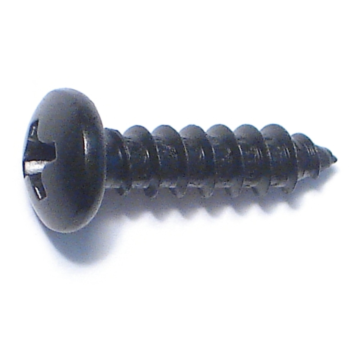 #8 x 5/8" Phillips Pan Head, Sheet Metal Screw, Zinc, Black 