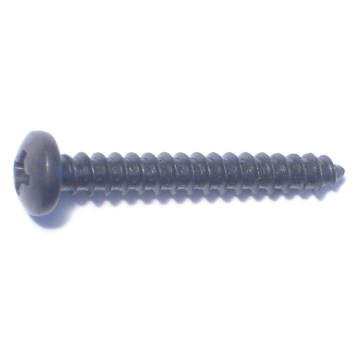#8 x 1-1/4" Phillips Pan Head, Sheet Metal Screw, Zinc, Black 