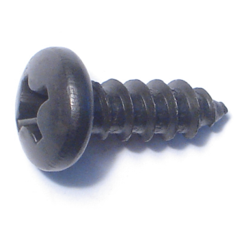 #14 x 3/4" Phillips Pan Head, Sheet Metal Screw, Zinc, Black 